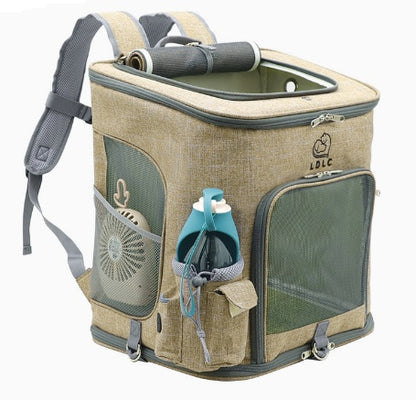 Sarah Express Transparent Portable Cat Backpack Pet Carrier - Ventilated Travel Bag for Cats & Small Dogs Ginger yellow L