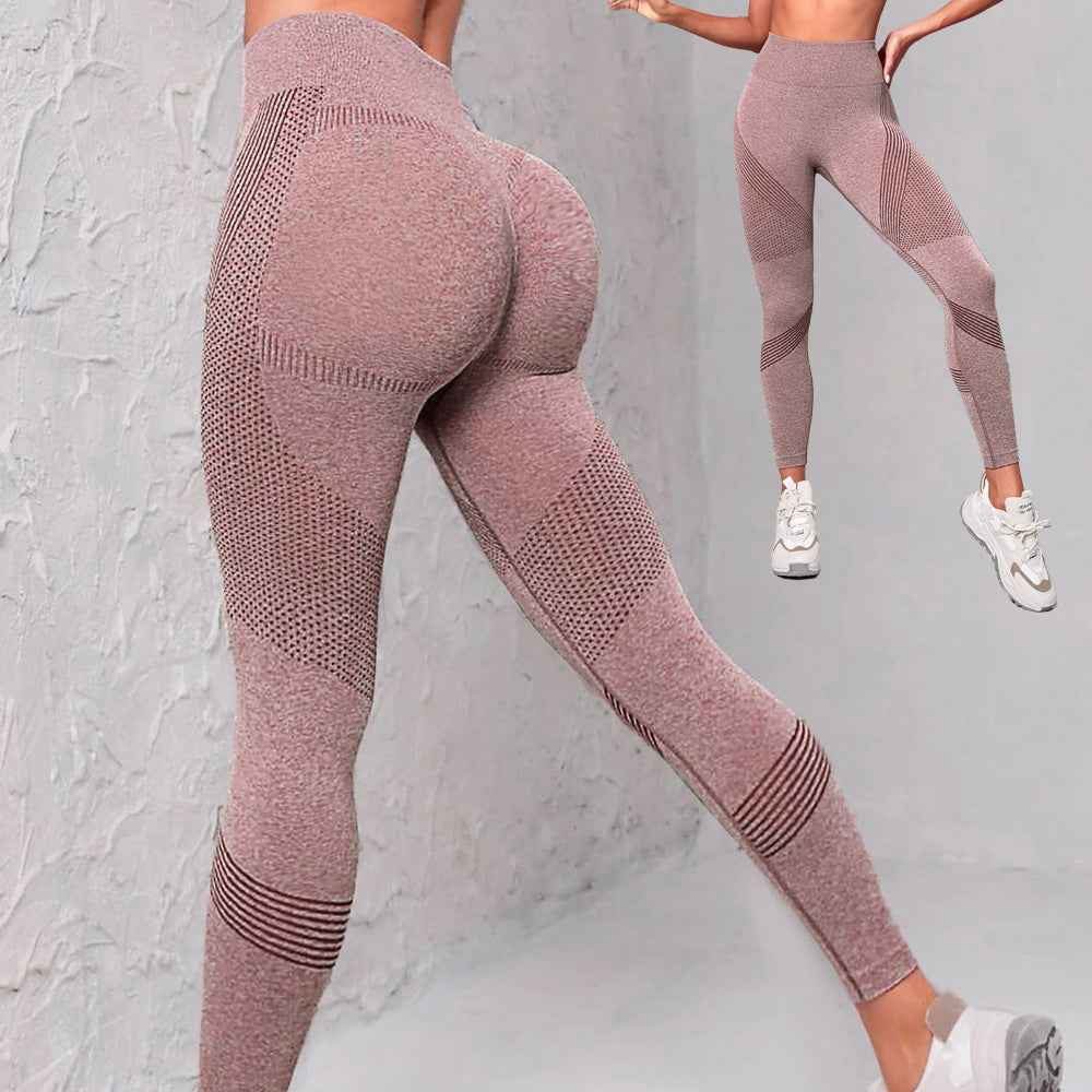 Sarah Express Women's High Waist Seamless Yoga Pants - Butt Lifting Workout Leggings for Gym & Fitness