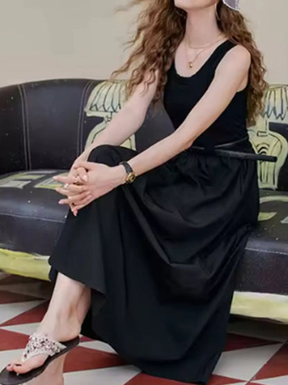 Sarah Express Women's Round Neck Sleeveless Midi Dress