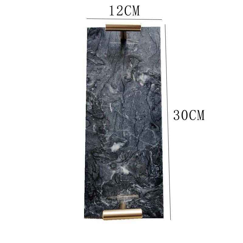 Sarah Express Nordic Marble Tray - Luxury Jewelry & Dessert Organizer Plate Medium Size HAILANG 30 X12cm