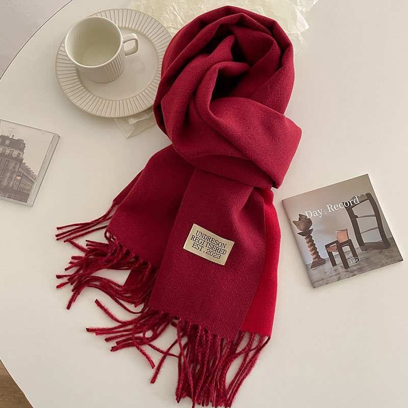 Sarah Express Women's Double-Sided Cashmere-Feel Scarf Winter Warm Oversized Wrap Fall Winter Casual