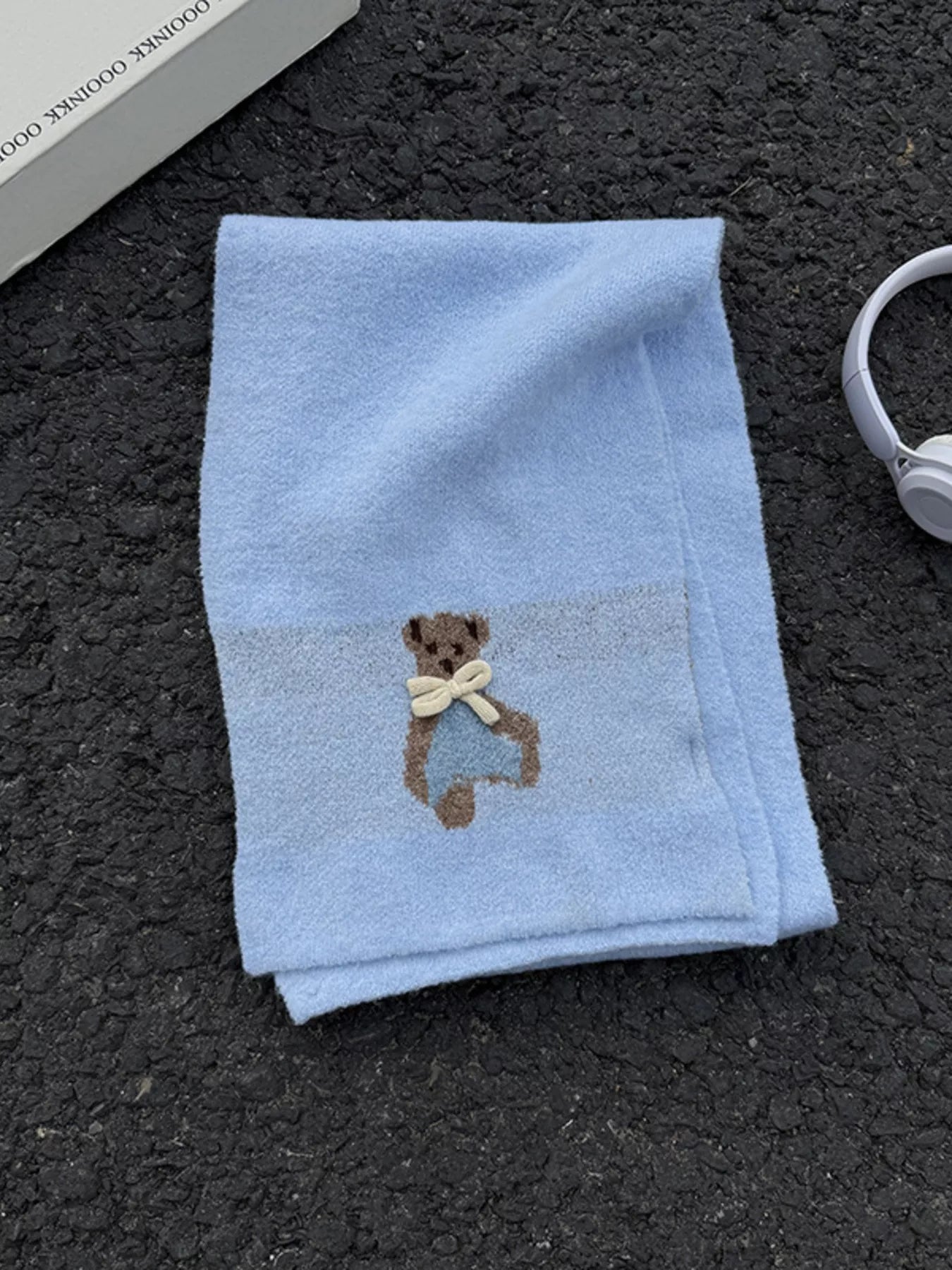 Sarah Express Women's Bear Knitted Scarf Blue ONESIZE