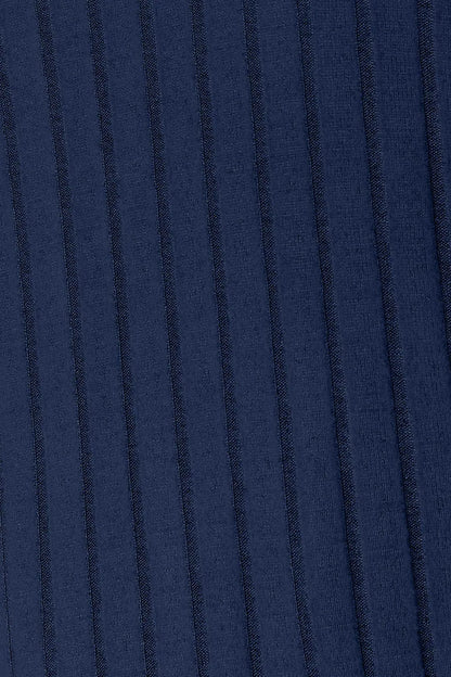 Sarah Express Women's Ribbed Round Neck Slit Knit Top