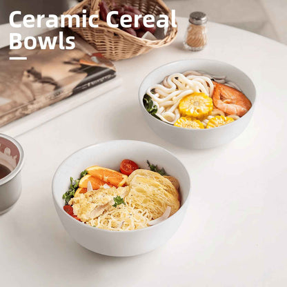 Sarah Express Ceramic Bowl Set for Kitchen - 27oz Premium Bowls Set of 4 for Cereal, Salad, Pasta, Soup, Dessert - Dishwasher, Microwave & Oven Safe
