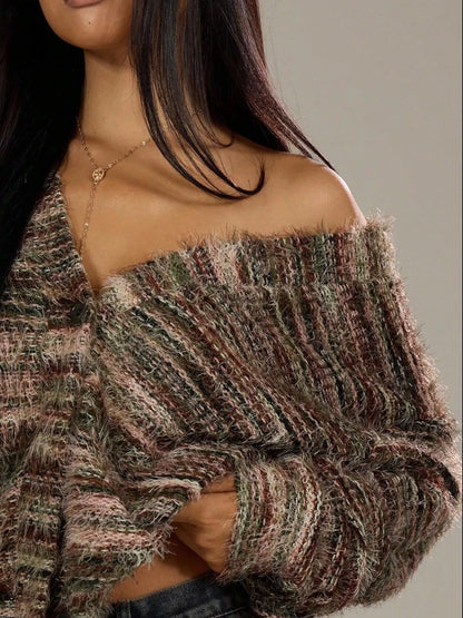 Sarah Express Women's Textured Knit Button-Down Cardigan