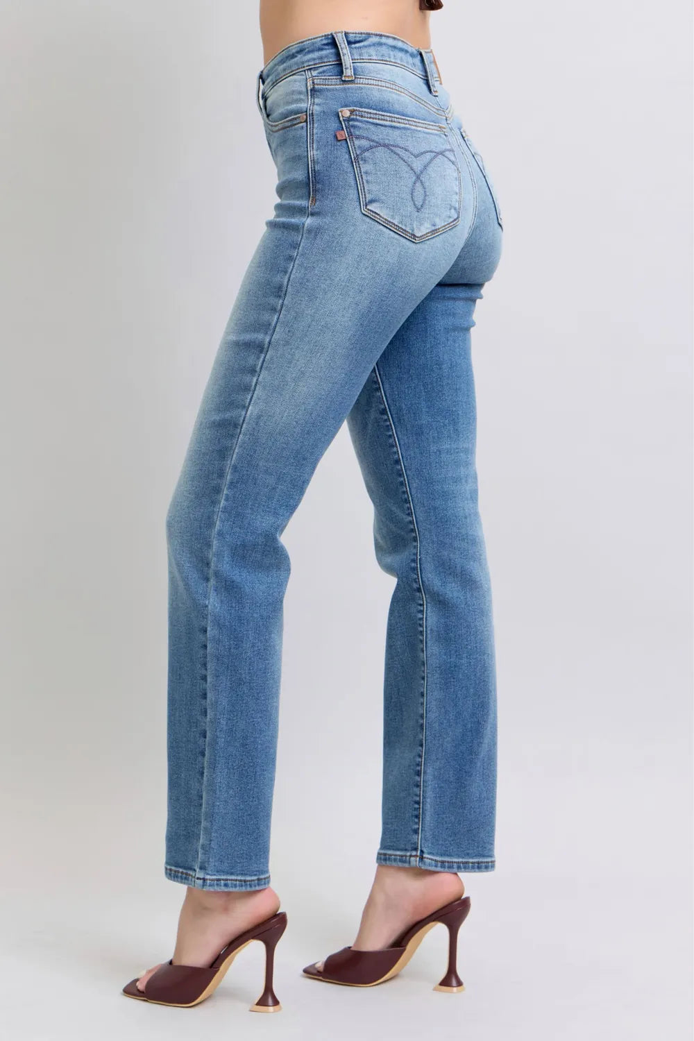 Sarah Express Women’s Plus Size High Rise Thermal Lined Straight Jeans

