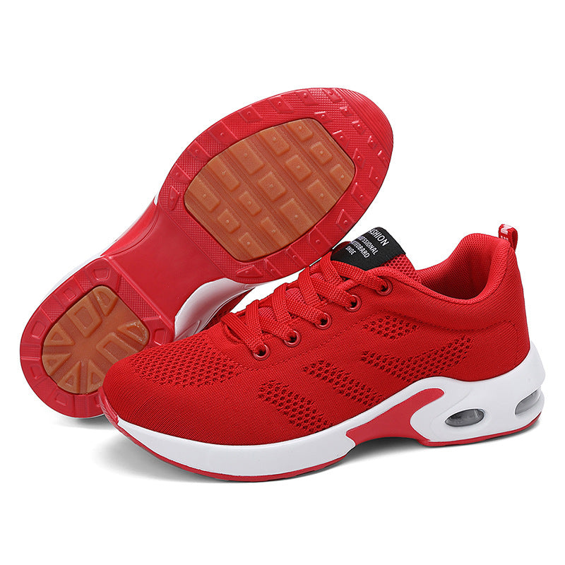 Sarah Express Women's Lightweight Mesh Sneakers — Breathable Lace-Up Casual Shoes 1788 Red