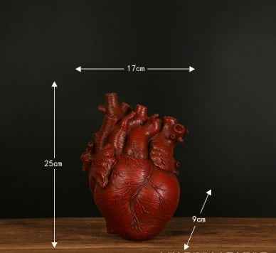 Sarah Express Nordic Heart Flower Vase Resin Sculpture Desktop Planter Home Decor Ornament Red Big
