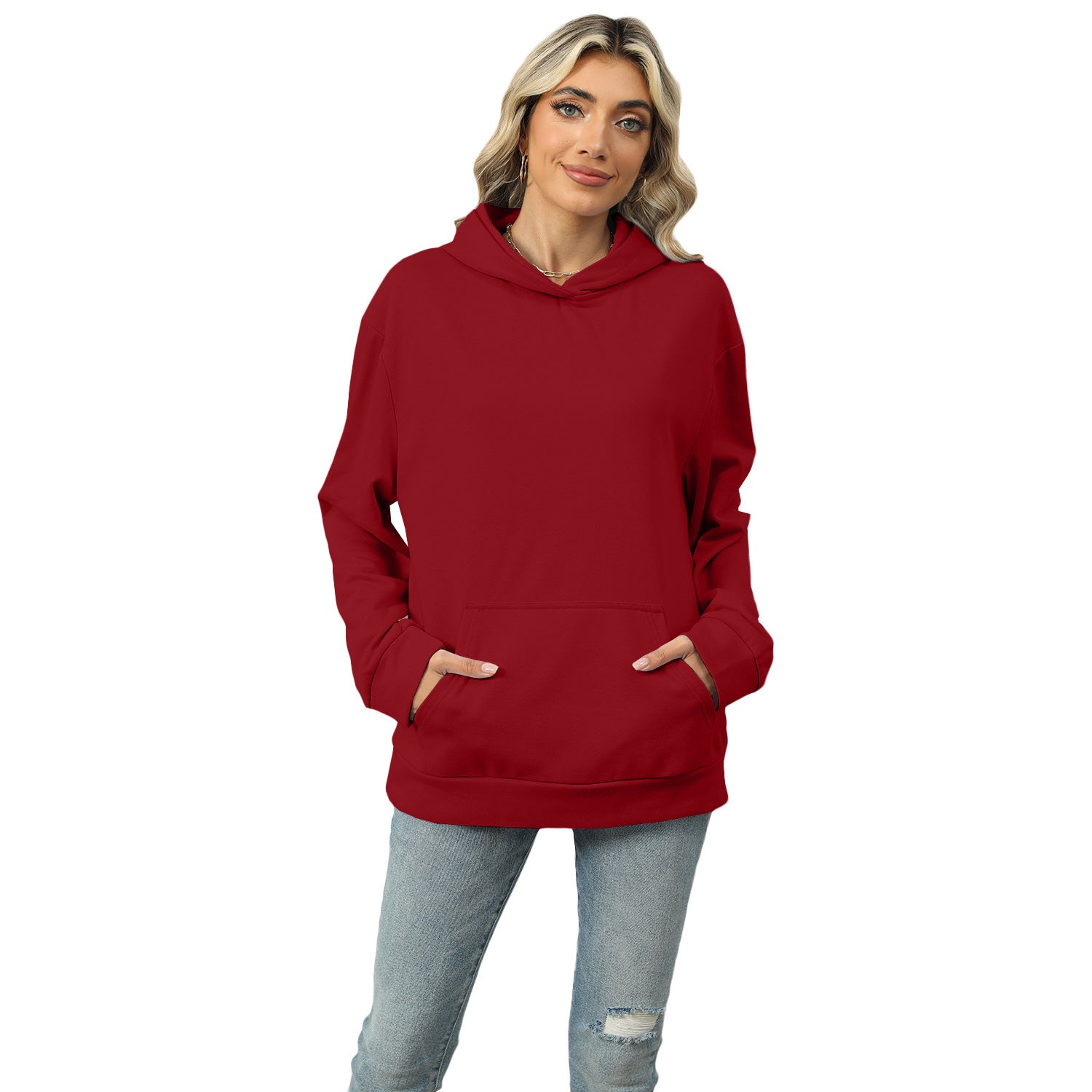Sarah Express Women's Hooded Sweatshirt - Loose Fit Pullover Hoodie with Pockets