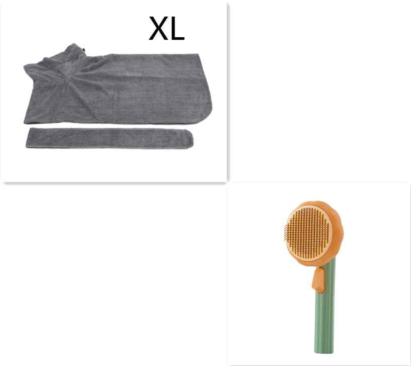 Sarah Express Self-Cleaning Pet Grooming Brush for Cats & Dogs - 232 Steel Needles Massage Comb Green Grey XL