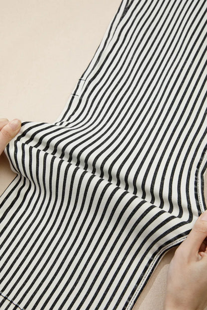 Sarah Express Women's High Waist Stripe Patch Pocket Denim Jeans - Slightly Stretchy Shift Fit