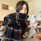 Sarah Express Women's Plaid Print Scarf Warm Imitation Cashmere Neck Wrap Winter Fall Accessory