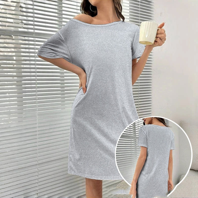 Sarah Express Women's Loose Fit Nightdress Sleepwear Short Sleeve Pullover