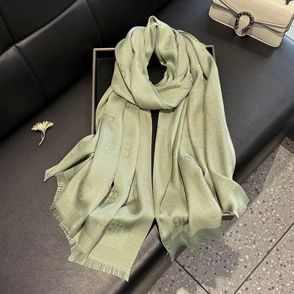 Sarah Express Women's Raw Hem Scarf - Lightweight Polyester Accessory Light Green One Size