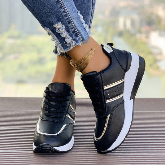 Sarah Express Women's Chunky Platform Sneakers | Color-Block Casual Fashion Shoes