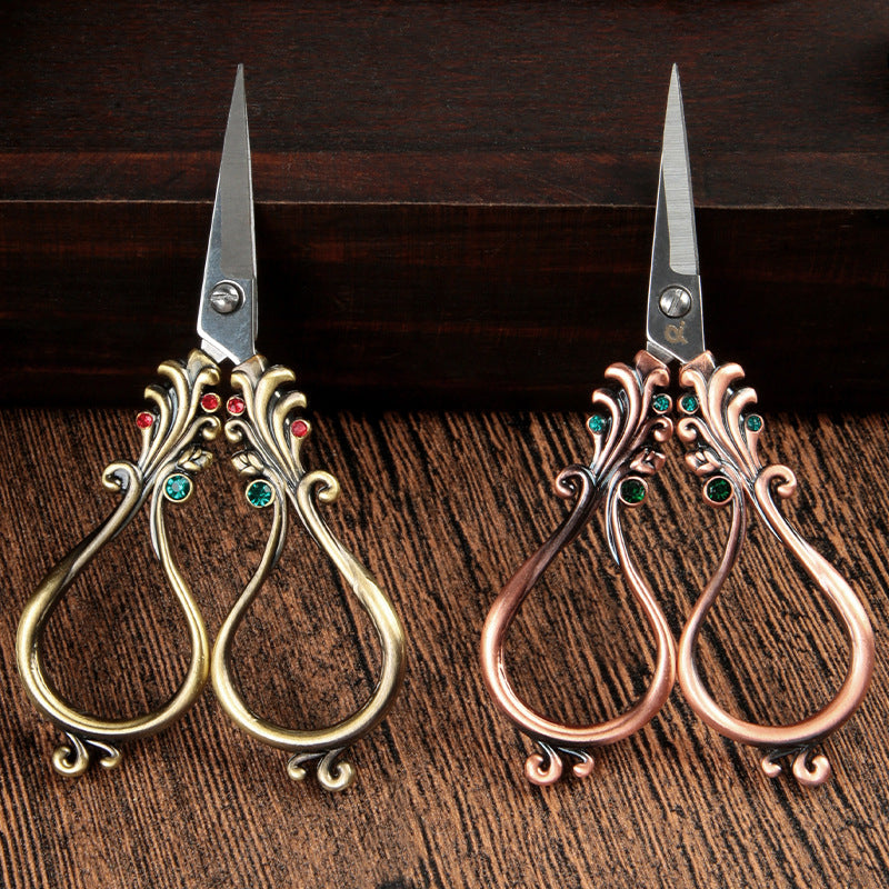 Sarah Express Luxury Phoenix Tail Scissors 5-Piece Set - Stainless Steel Embroidered Craft Scissors