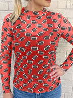 Sarah Express Women's Game Day Mesh Sheer Long Sleeve Top