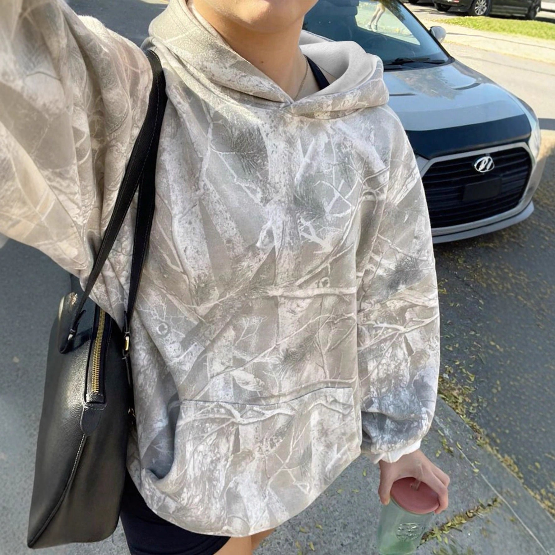 Women's Jungle Maple Leaf Branches Hoodie Long Sleeve Pullover