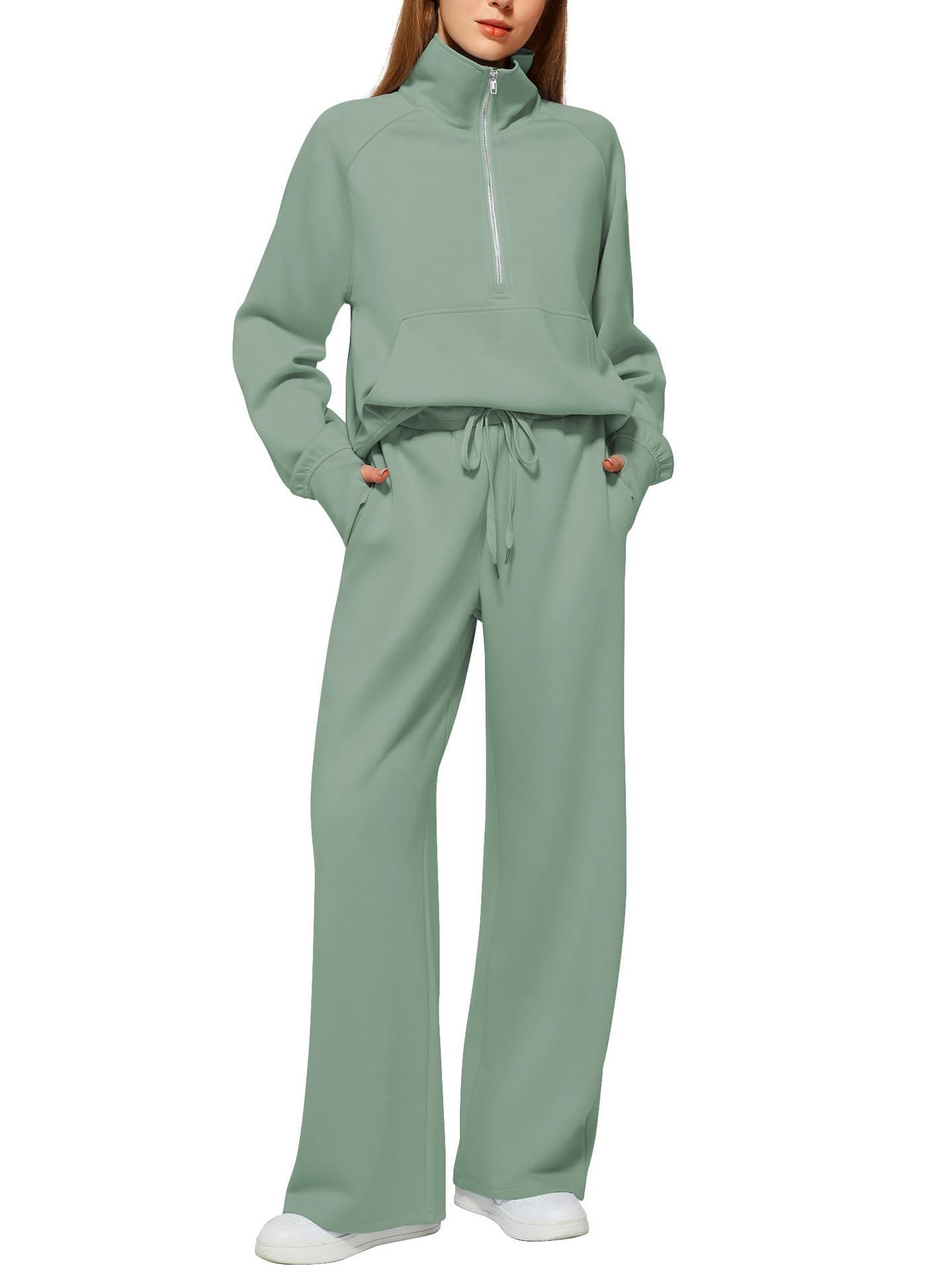 Sarah Express Women's Long Sleeve Sweater and Trousers Two-Piece Casual Lounge Set