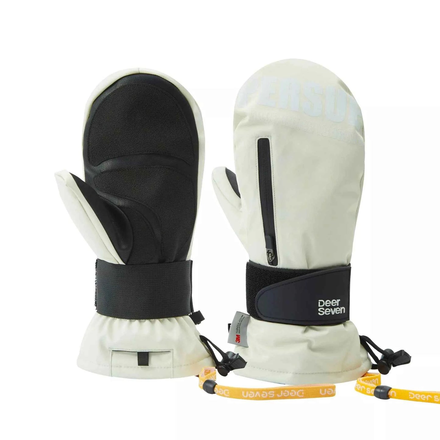 Sarah Express Women's Waterproof Ski Mittens - Insulated Winter Gloves for Snow Sports White One Size