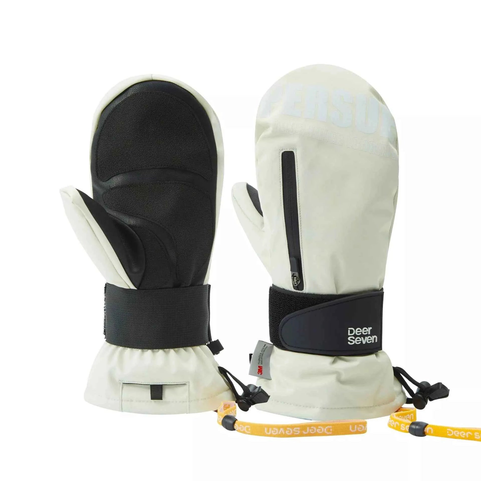 Sarah Express Women's Waterproof Ski Mittens - Insulated Winter Gloves for Snow Sports White One Size