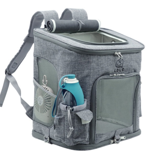 Sarah Express Transparent Portable Cat Backpack Pet Carrier - Ventilated Travel Bag for Cats & Small Dogs Light grey Bag L