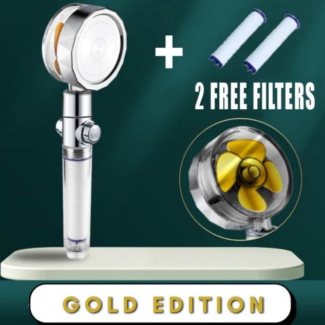 Sarah Express 360° Rotating High Pressure Shower Head with Water Saving Technology Adjustable gold set