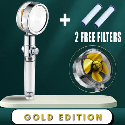 Sarah Express 360° Rotating High Pressure Shower Head with Water Saving Technology Adjustable gold set
