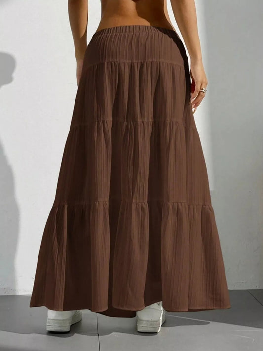Sarah Express Women's Flowy Tiered Maxi Skirt