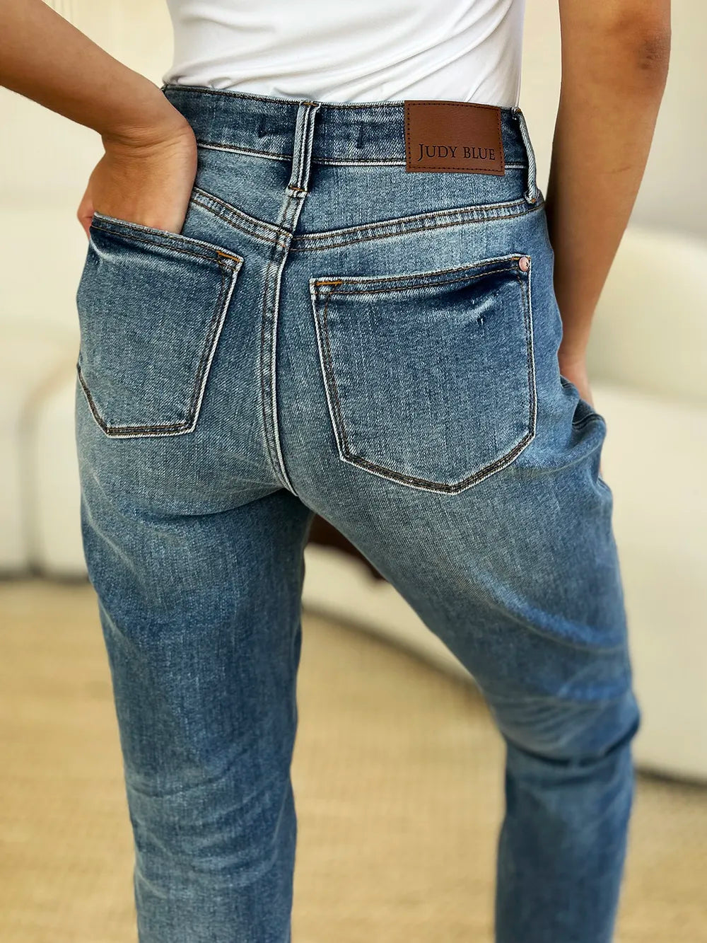 Sarah Express Women’s Plus Size Mid Rise "Rigid Magic" Release Hem Jeans
