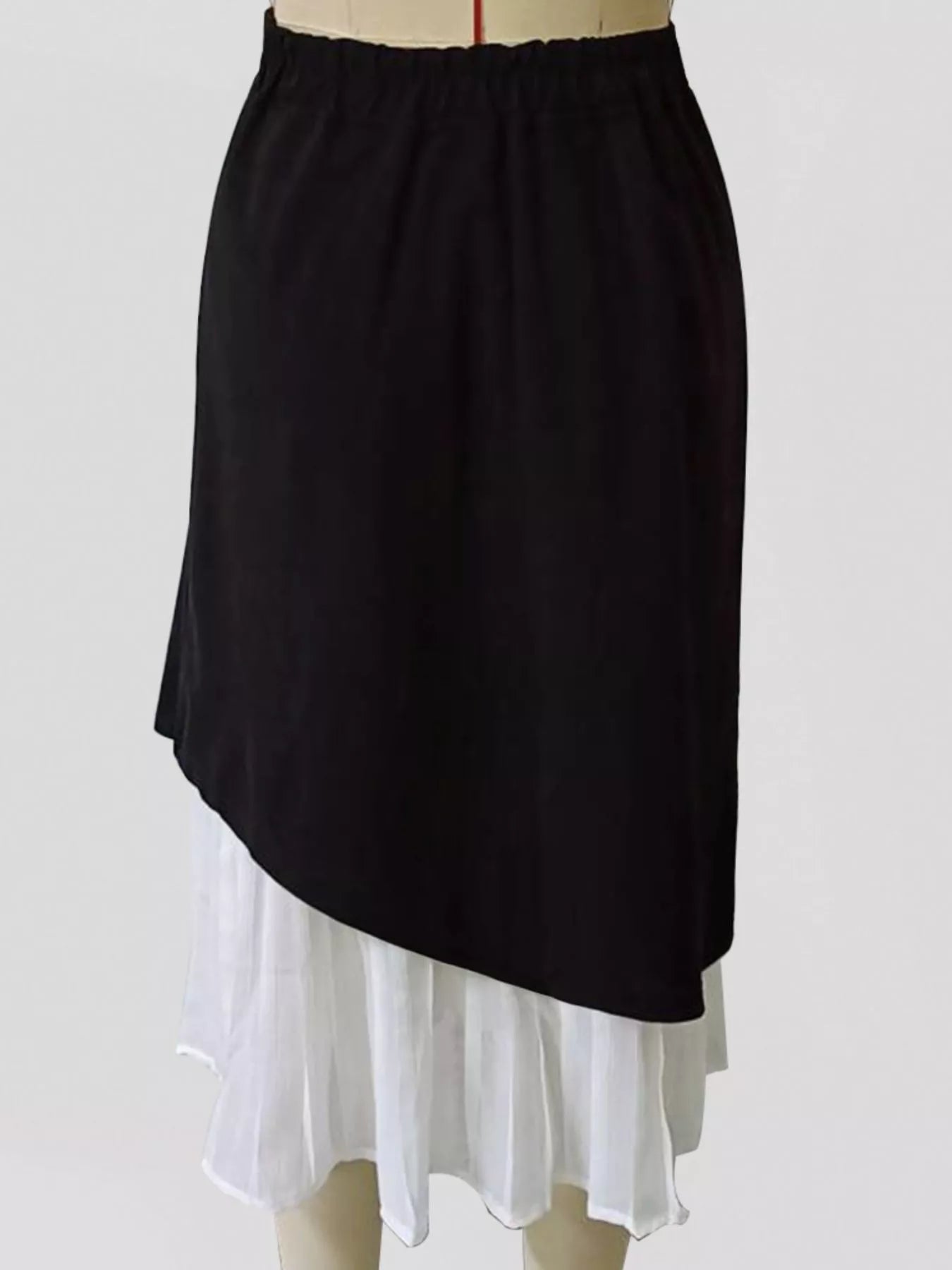 Sarah Express Women's High-Waisted Button Decor Pleated Hem Skirt