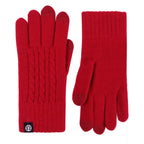 Sarah Express Women's Cable Knit Touchscreen Gloves Red One Size