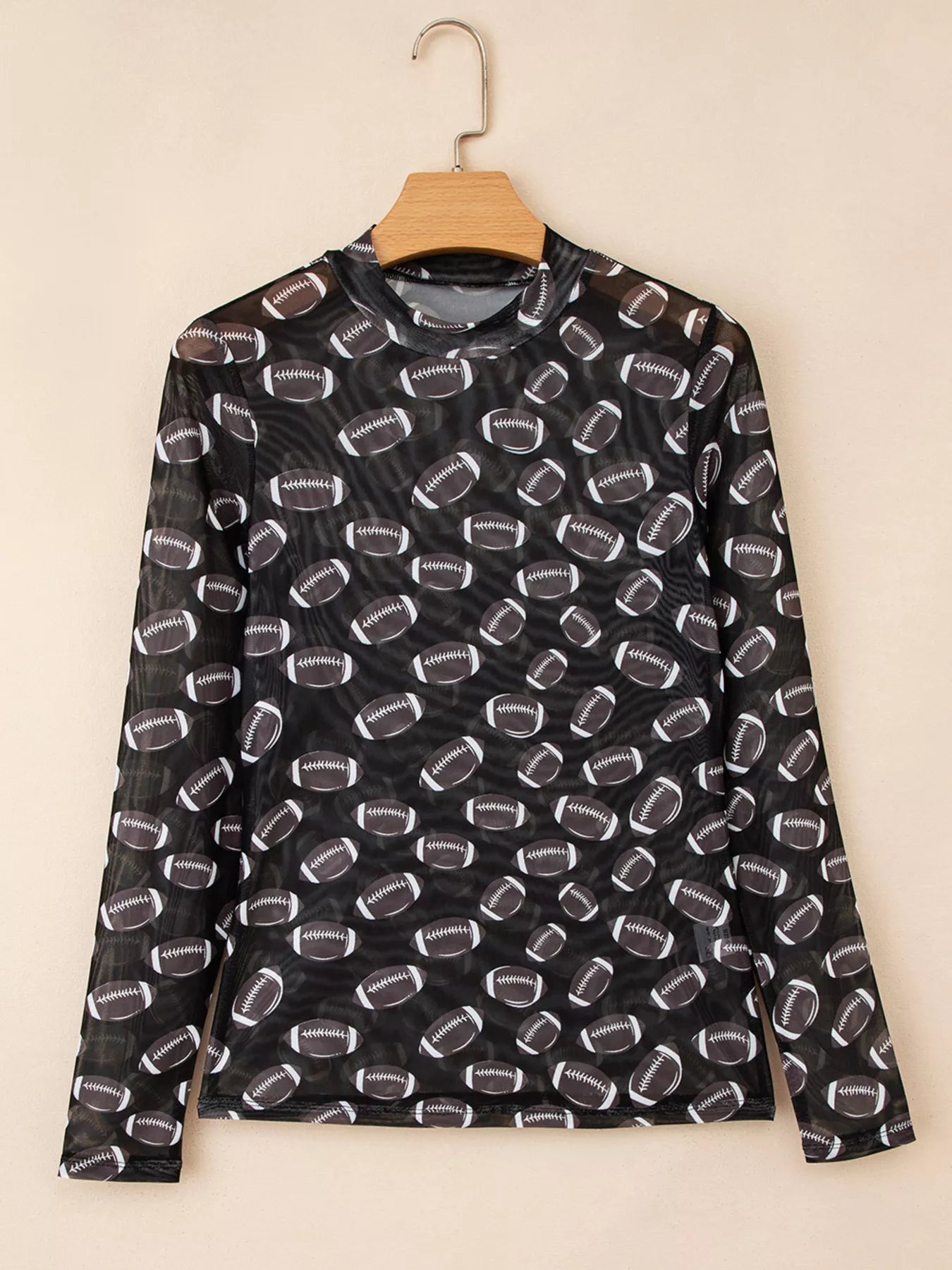 Sarah Express Women's Game Day Mesh Sheer Long Sleeve Top