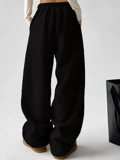 Sarah Express Women's Wide Leg Pants with Pockets - Plus Size High Waist Palazzo Trousers