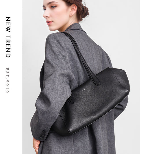 Sarah Express Womens Solid-Color High-Capacity Simple Commuter Tote Bag