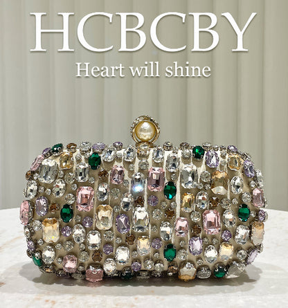 Sarah Express Womens Luxurious Gold-colored Clutch With Dazzling Rhinestone Accents