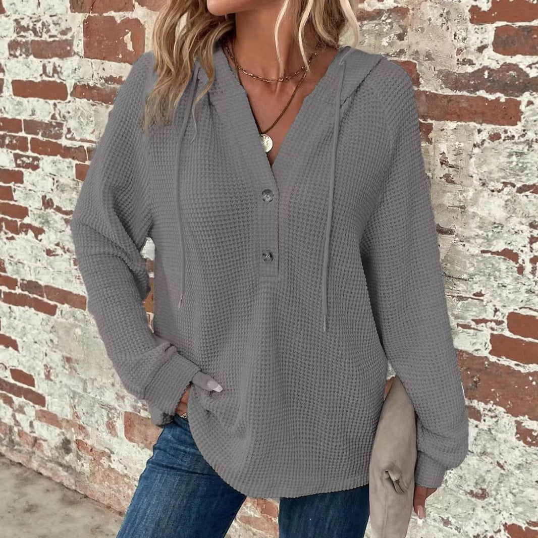 Sarah Express Women's V-Neck Long Sleeve Pullover Sweater Loose Fit Casual