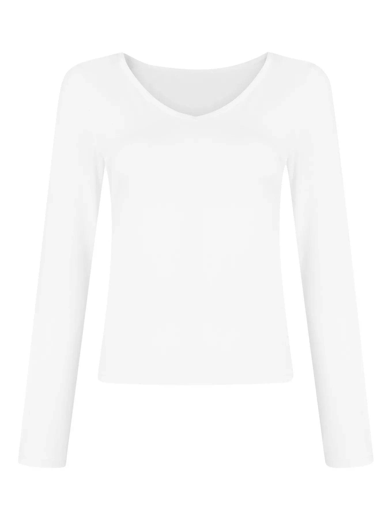 Sarah Express Women's Slim Fit V-Neck Long Sleeve T-Shirt - Ruched Detail Plus Size Top