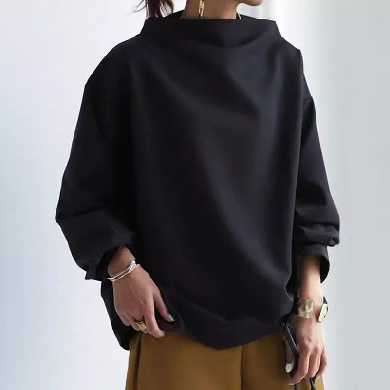 Sarah Express Women's Solid Color Loose Casual Top Long Sleeve