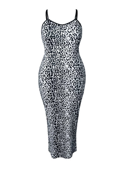 Sarah Express Women's Plus Size Leopard Print Bodycon Maxi Dress