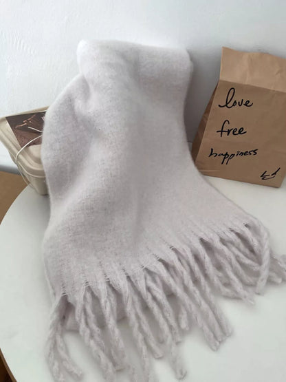 Sarah Express Women's Solid Color Fringe Scarf