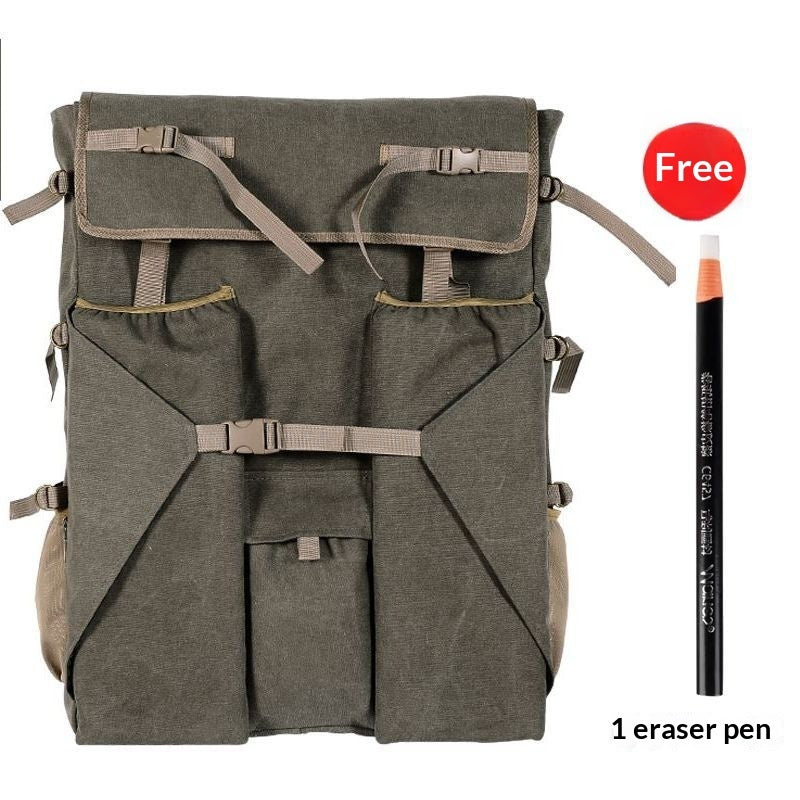 Sarah Express Large Canvas Art Drawing Backpack – Oxford Cloth Artist Bag | Extra Thick, 4K Black Brown