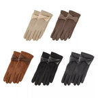 Sarah Express Women's Warm Leather Trimmed Suede Gloves