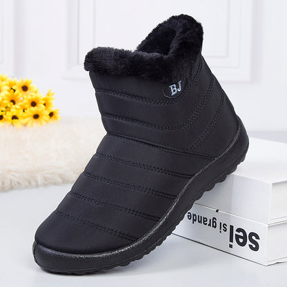 Sarah Express Women's Waterproof Mid-Calf Snow Boots | Wool-Lined Zip Winter Boots Black
