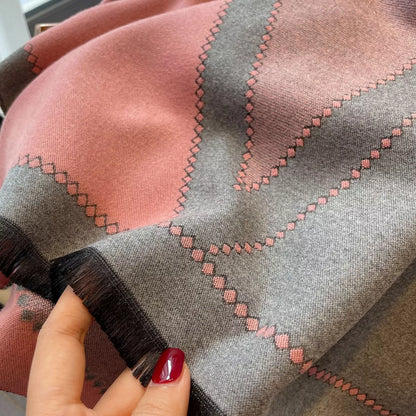 Sarah Express Women's Raw Hem Contrast Scarf