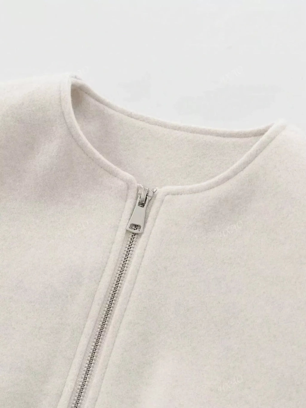 Sarah Express Women's Plus Size Casual Fleece Zip-Up Bomber Jacket