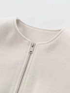 Sarah Express Women's Plus Size Casual Fleece Zip-Up Bomber Jacket