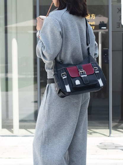 Sarah Express Women's Buckle Decor Flap Crossbody Bag Black ONESIZE