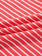 Sarah Express Women's Striped Puff Sleeve Hoodie with Drawstring