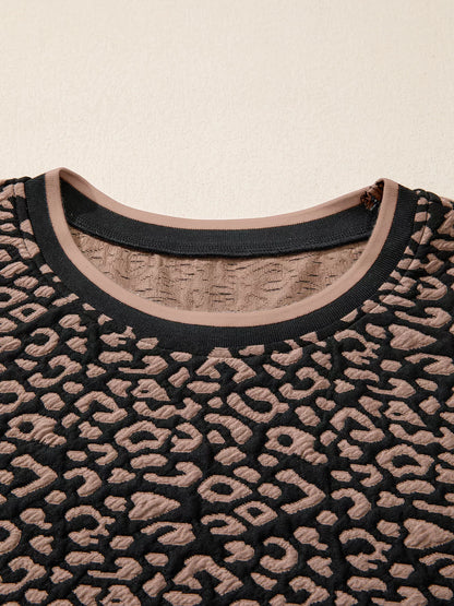 Sarah Express Women's Leopard Print Bubble Sleeve Shift Mini Dress